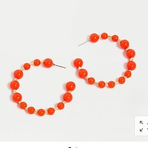 J crew red hoop earrings NWT